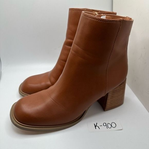 CUSHIONAIRE Women's Dante block heel dress boot +Memory Foam 8.5 TAN - Picture 3 of 8